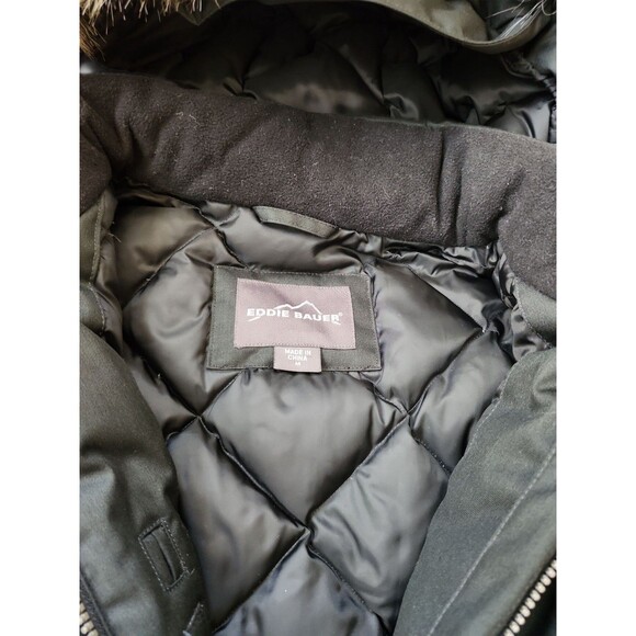 Eddie Bauer EB600 Goose Down Stadium Coat Womens Medium Black Winter Outdoors - Picture 5 of 10